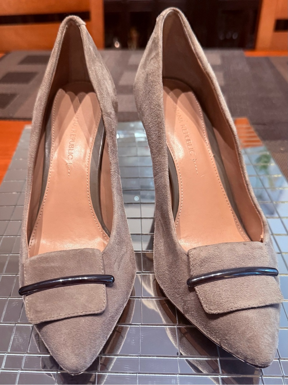 Banana Republic Taupe Suede Pointed Toe Pumps